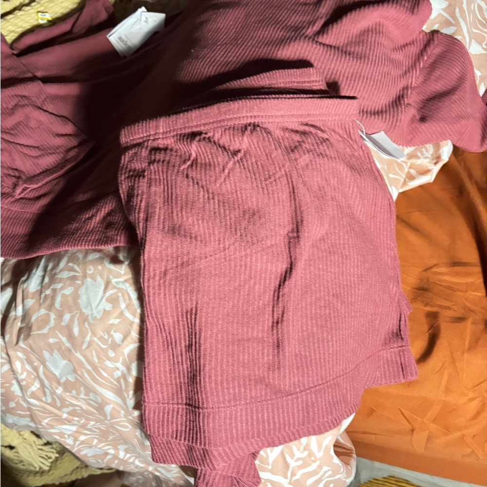 Auden Pink Ribbed Pajama Set - Picture 2 of 3